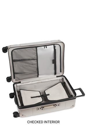 SWISSGEAR 7639 Expandable Trunk 2 Piece Spinner Set – Sand Split-case design w/ zippered separator panel