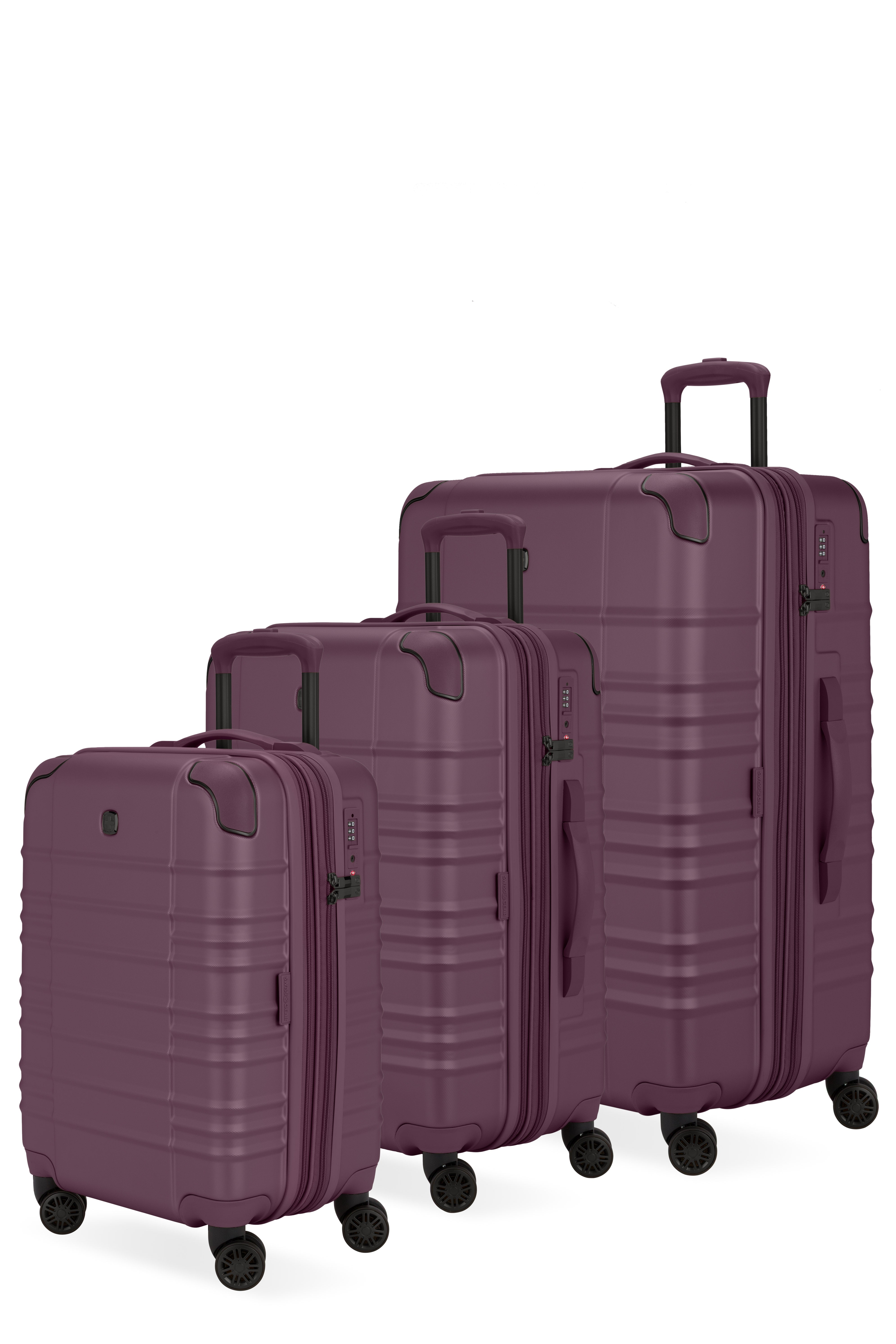 SWISSGEAR Cascade II 3-Piece Spinner Set in Deep Purple