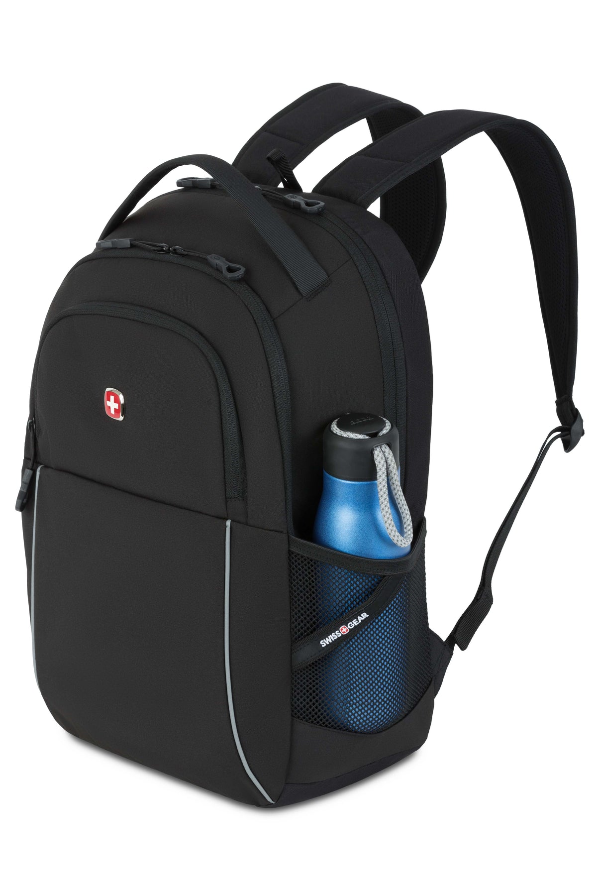 SWISSGEAR 1039 16 inch Laptop Backpack - Black Dual side elastic mesh water bottle pockets.