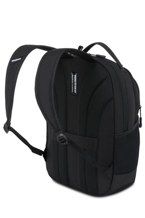 SWISSGEAR 1039 16 inch Laptop Backpack - Black Ergonomically contoured, padded shoulder straps with breathable mesh fabric for carrying comfort.