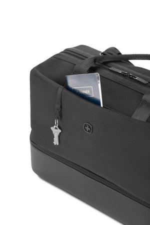 Swissgear 1097 Weekender Tote Travel Bag - Black Front zippered quick-access pocket includes an integrated lanyard for attaching keys or a fob to.