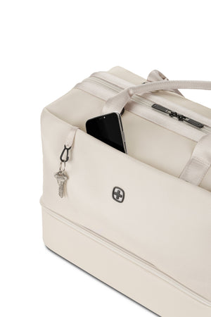 SWISSGEAR 1097 Weekender Tote Travel Bag - Sand Front zippered quick-access pocket includes an integrated lanyard for attaching keys or a fob to.