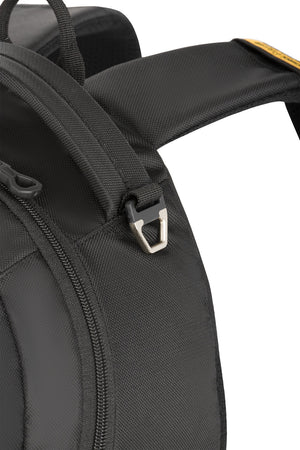SWISSGEAR 1186 Laptop Backpack - Special Edition - Black Gold Padded grab handle with D-ring buckle and bungee cord system to attach extra gear to