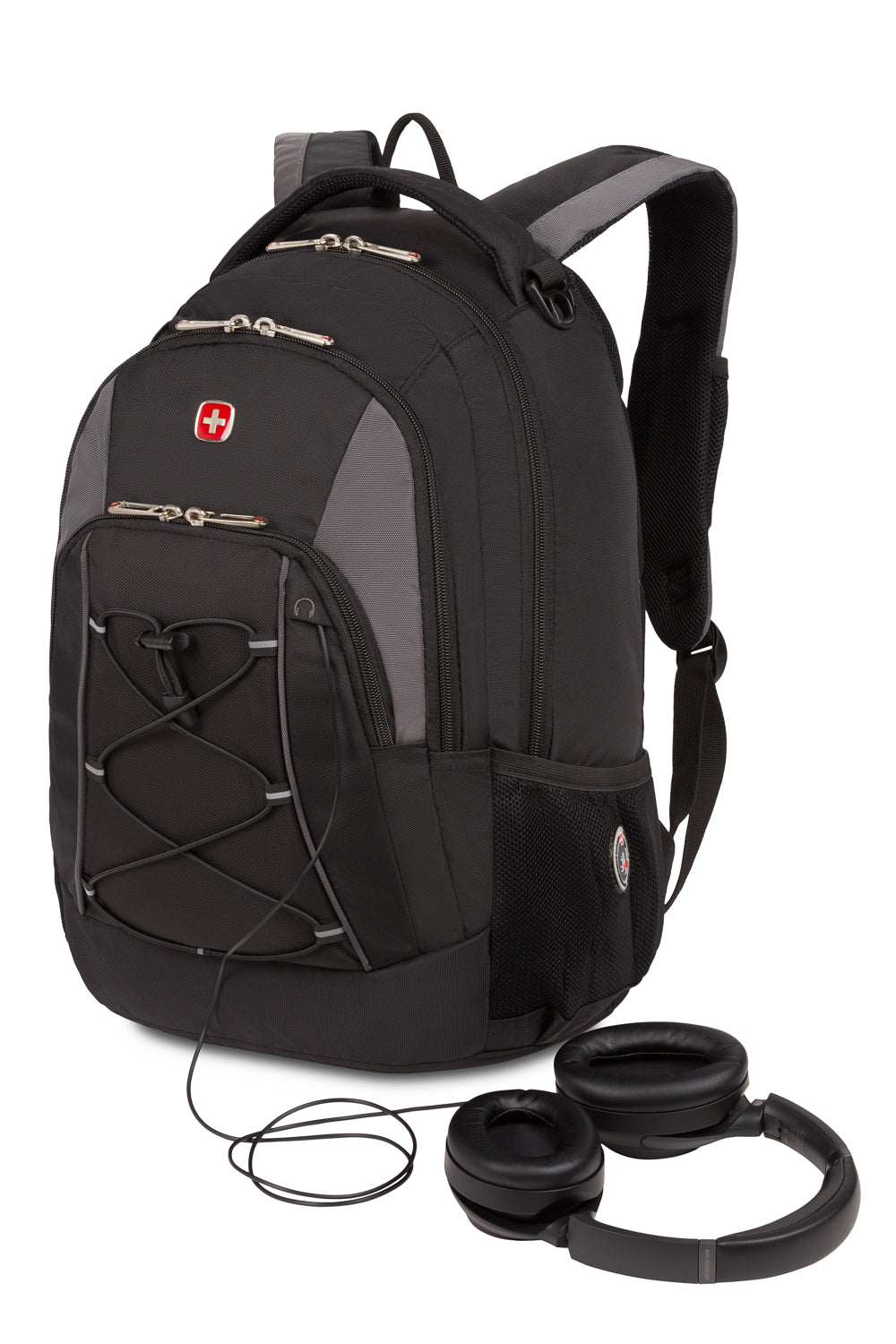 SWISSGEAR - Bungee Core Laptop Backpack - Black/Grey - 11