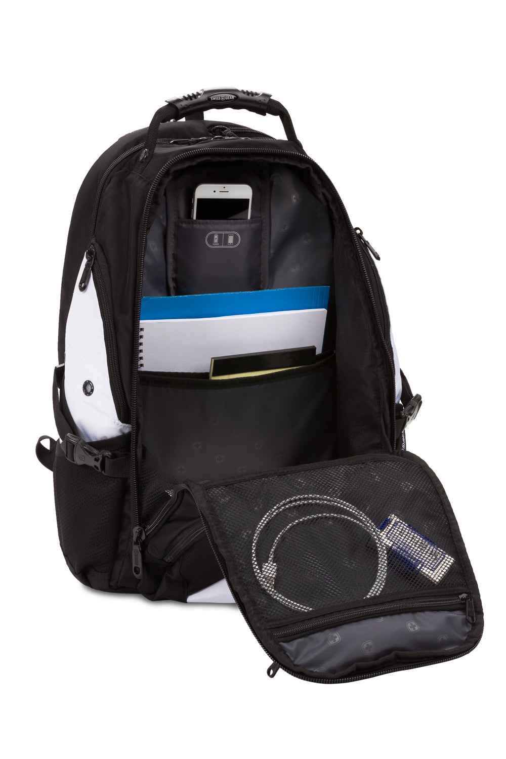 SWISSGEAR - 1900 ScanSmart Laptop Backpack - Black/White - 06