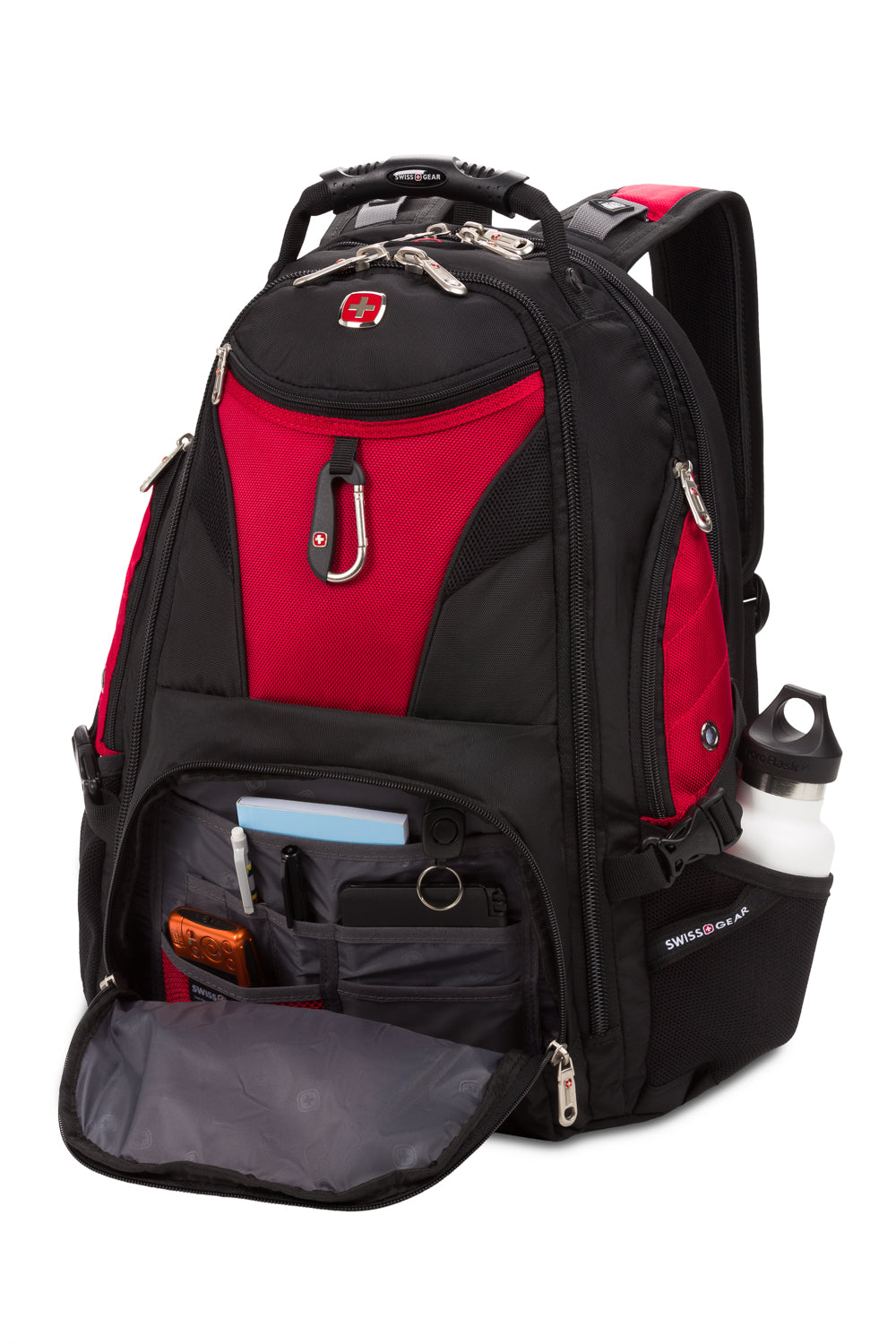 SWISSGEAR - 1900 ScanSmart Laptop Backpack - Black/Red - 04