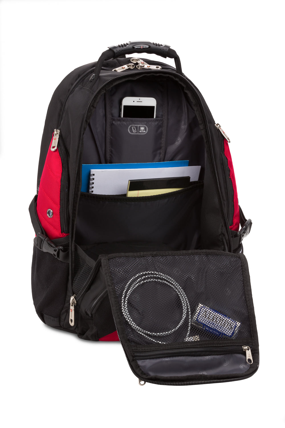 SWISSGEAR - 1900 ScanSmart Laptop Backpack - Black/Red - 06