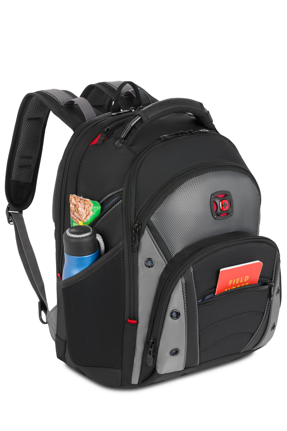 Wenger Synergy 16 inch Laptop Backpack - Black/Gray CaseBase stabilizing platform keeps the bag standing upright