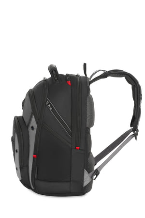 Wenger Synergy 16 inch Laptop Backpack - Black/Gray Mesh side pockets are sized to hold a water bottle or umbrella