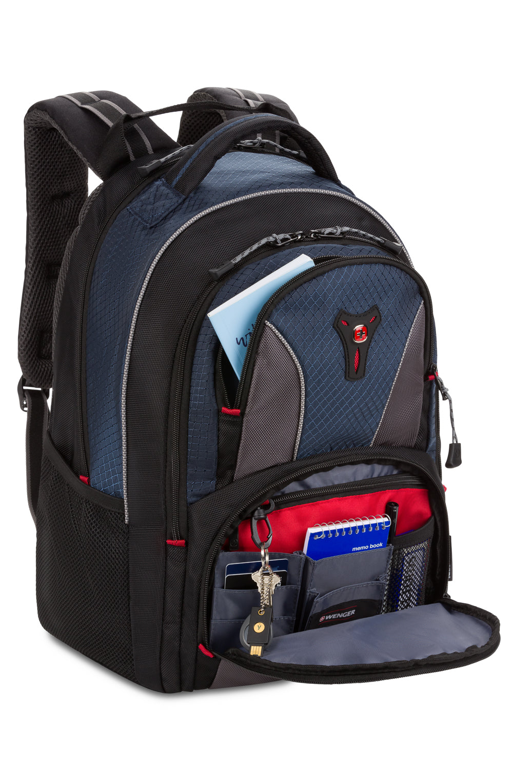 Wenger Cobalt 16 inch Laptop Backpack - Essentials organizer keeps power cords, chargers and business cards neat and accessible