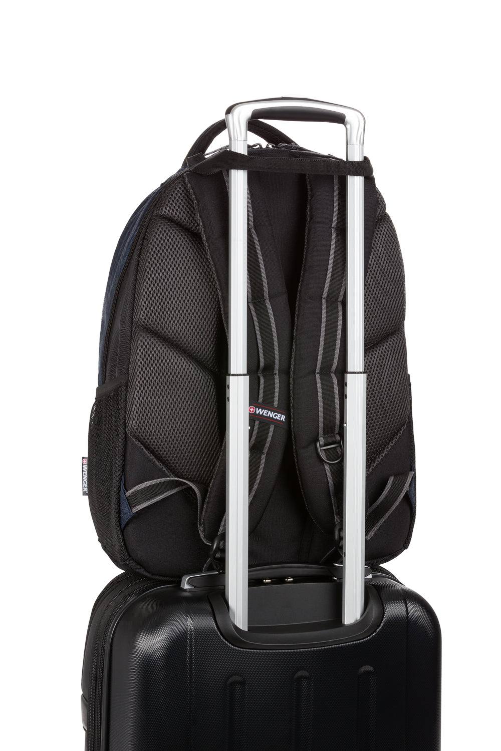 Wenger Cobalt 16 inch Laptop Backpack - Pass-Thru trolley sleeve slides over the handle of wheeled luggage for easy travel with multiple bags