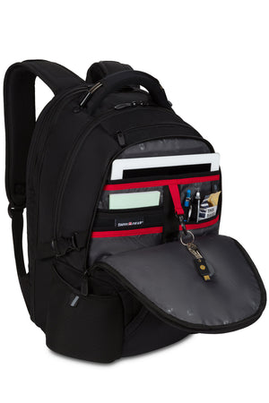 Swissgear 3760 ScanSmart Laptop Backpack Organizer compartment with tablet pocket, key/fob clip and multiple divider pockets for pens, mobile phone, ID card and memory stick