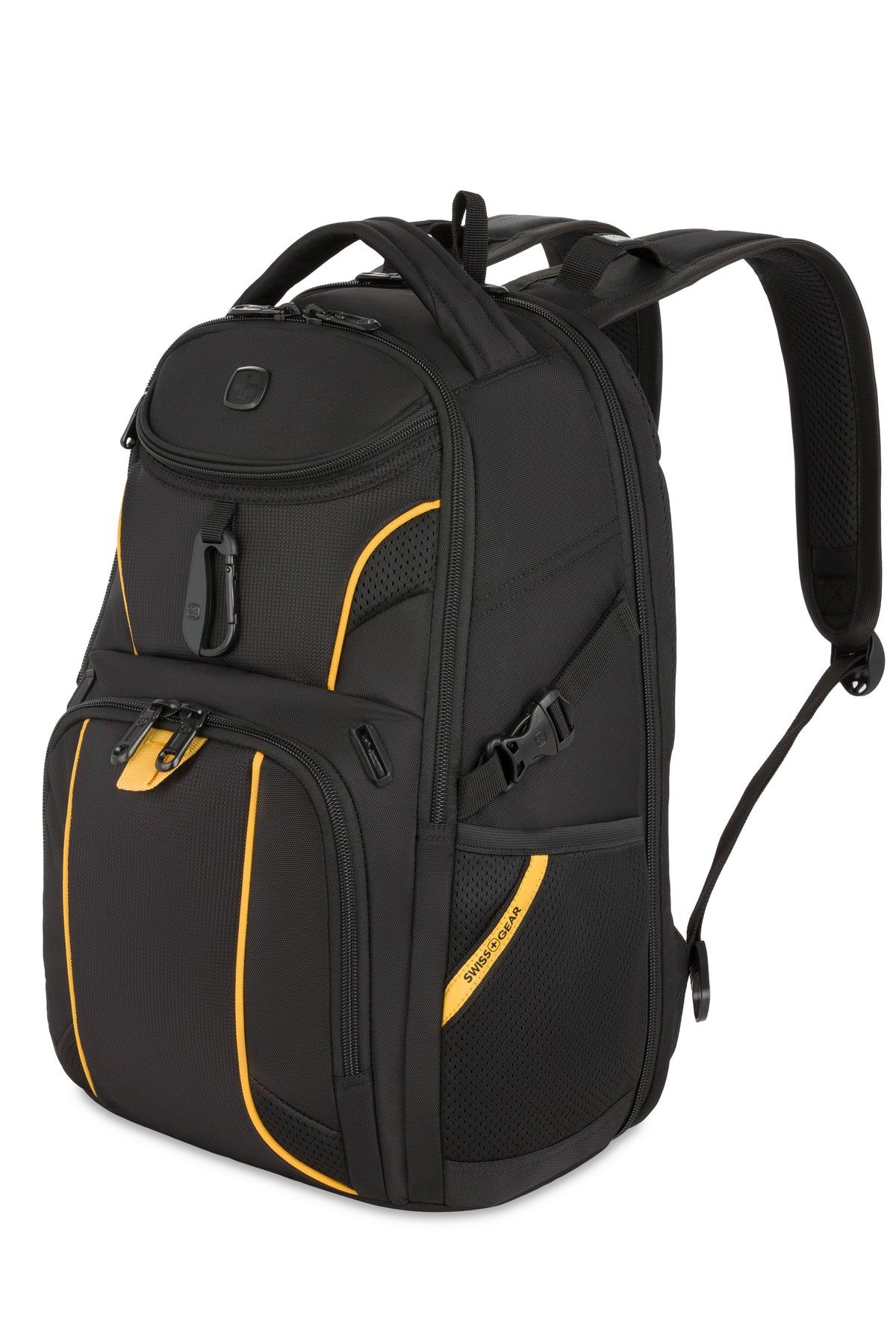 SWISSGEAR - Mini 1900 ScanSmart Laptop Backpack - Black/Gold - 01