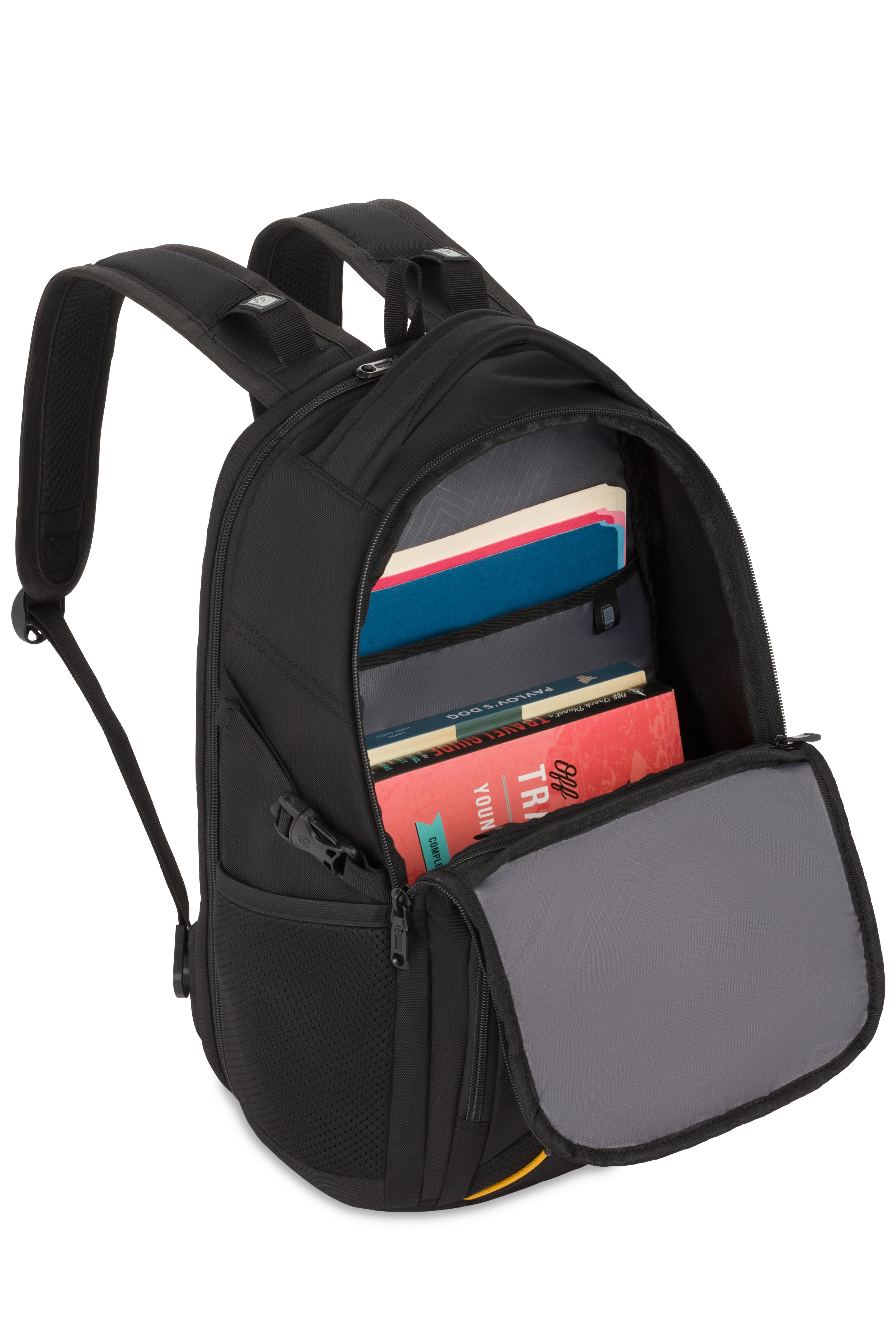 SWISSGEAR - Mini 1900 ScanSmart Laptop Backpack - Black/Gold - 06