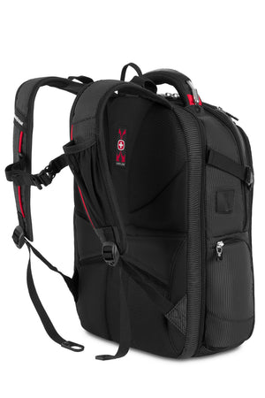 Sac à dos pour ordinateur portable SWISSGEAR Travel Tech Elite USB ScanSmart, noir/rouge