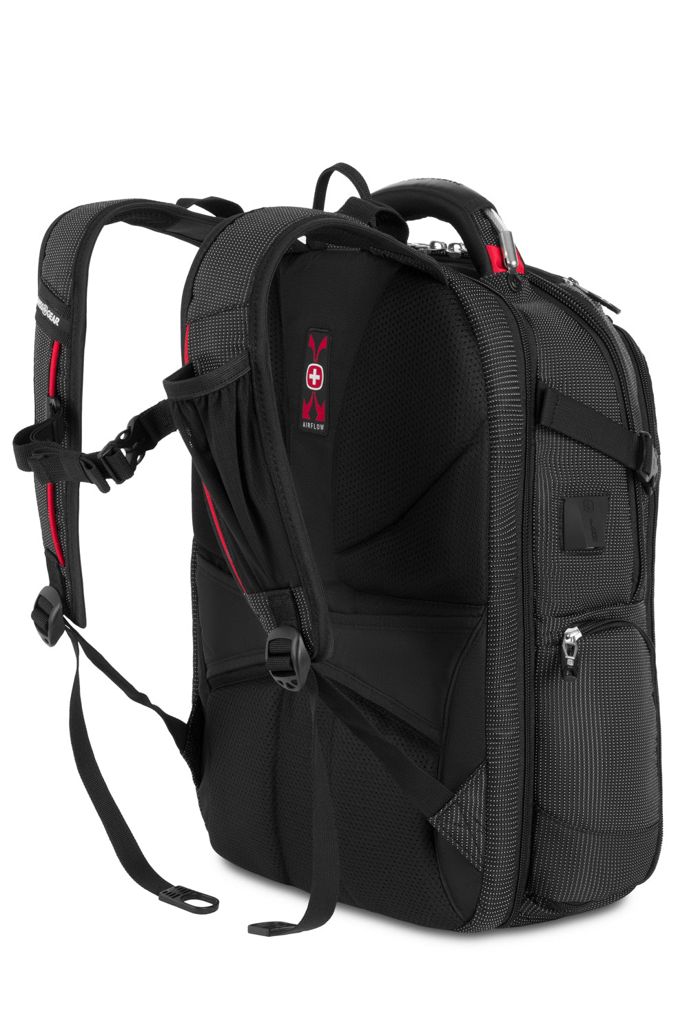 SWISSGEAR - Travel Tech Elite USB ScanSmart Laptop Backpack - Black/Red - 03