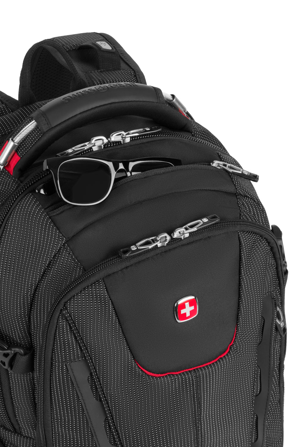 SWISSGEAR - Travel Tech Elite USB ScanSmart Laptop Backpack - Black/Red - 15