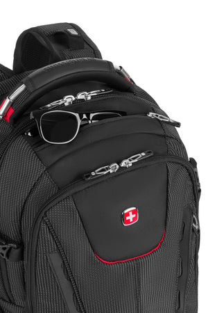 Sac à dos pour ordinateur portable SWISSGEAR Travel Tech Elite USB ScanSmart, noir/rouge