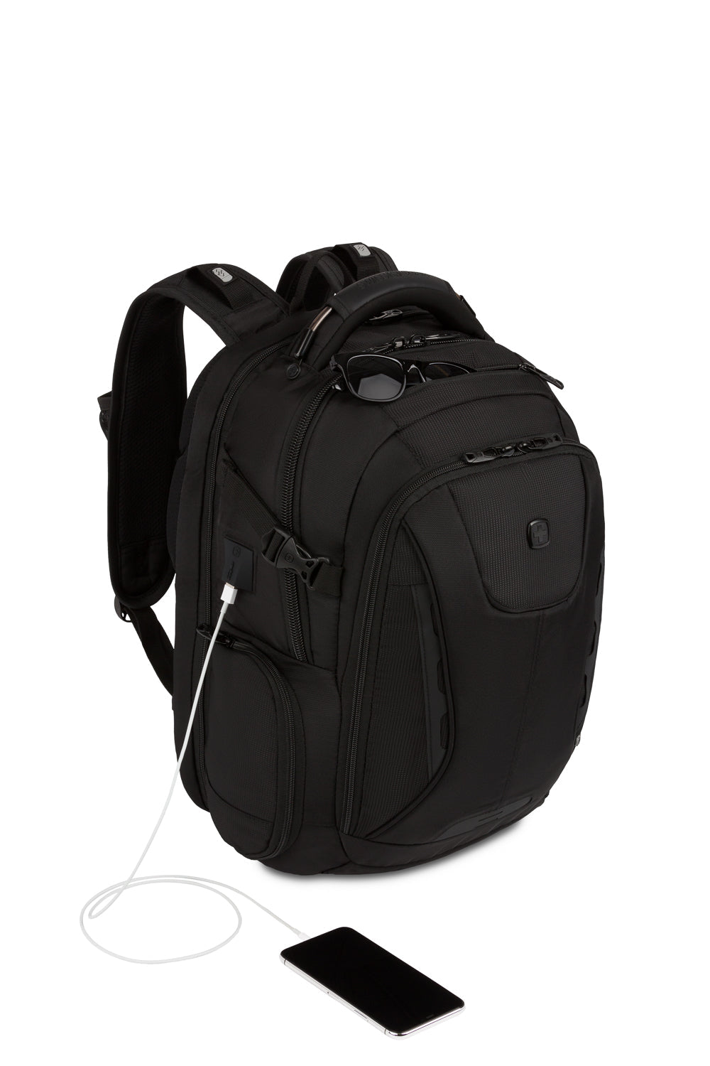 SWISSGEAR - Travel Tech Elite USB ScanSmart Laptop Backpack - Black - 09