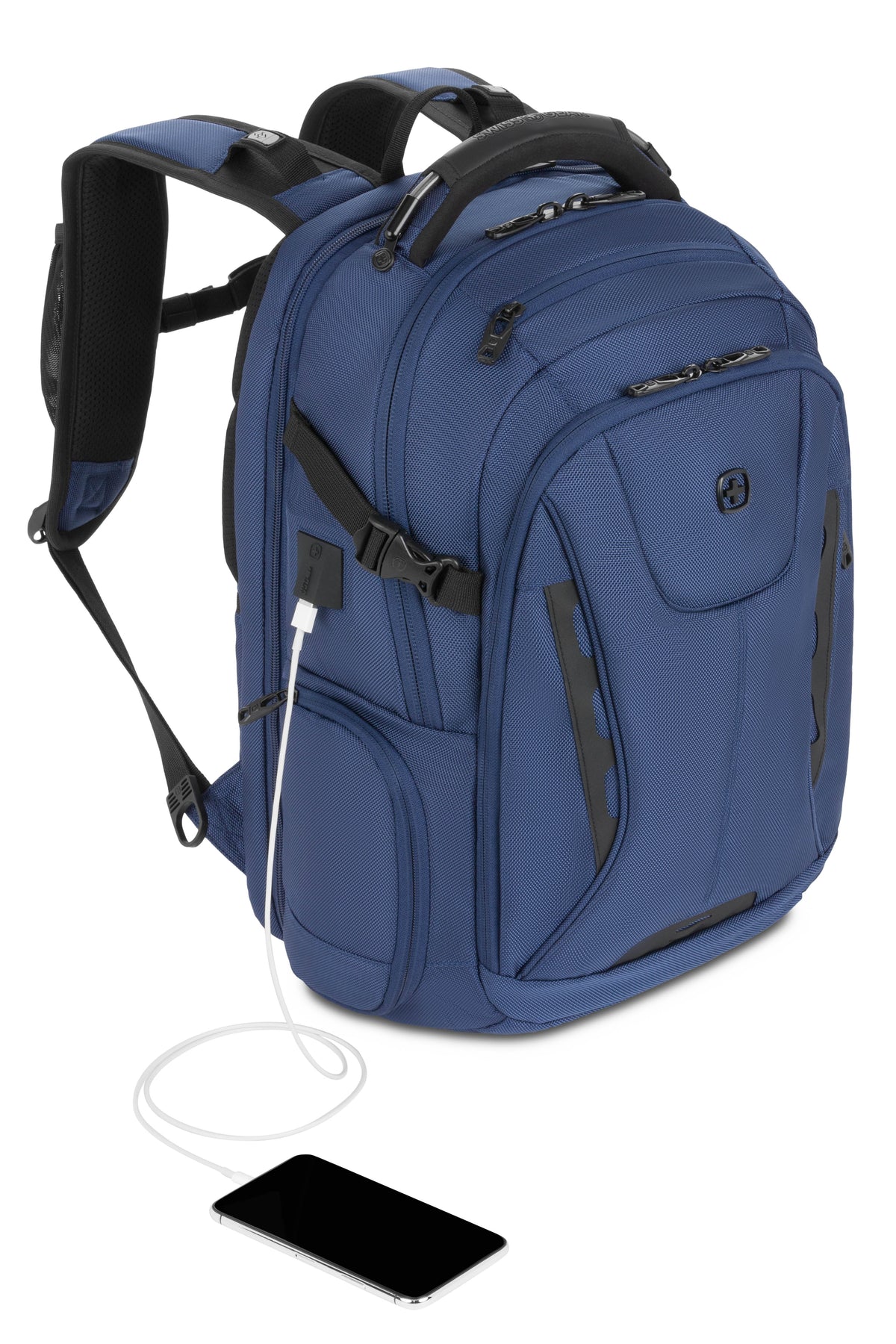 SWISSGEAR - Travel Tech Elite USB ScanSmart Laptop Backpack - Navy - 09