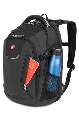 Swissgear 5358 USB ScanSmart Laptop Backpack - Gray Heather Side insulated water bottle pocket