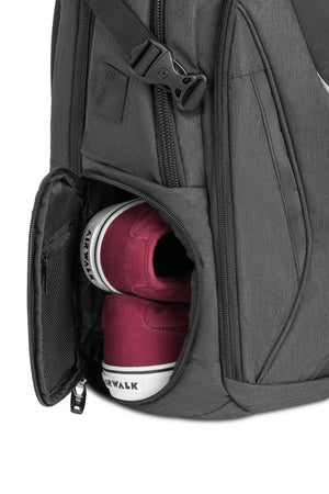 Swissgear 5358 USB ScanSmart Laptop Backpack - Gray Heather Internal zippered shoe bag with side access.