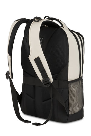 SWISSGEAR 5505 Laptop Backpack - Special Edition - Cream/Black Padded, Airflow back panel with mesh fabric for superior back ventilation and support
