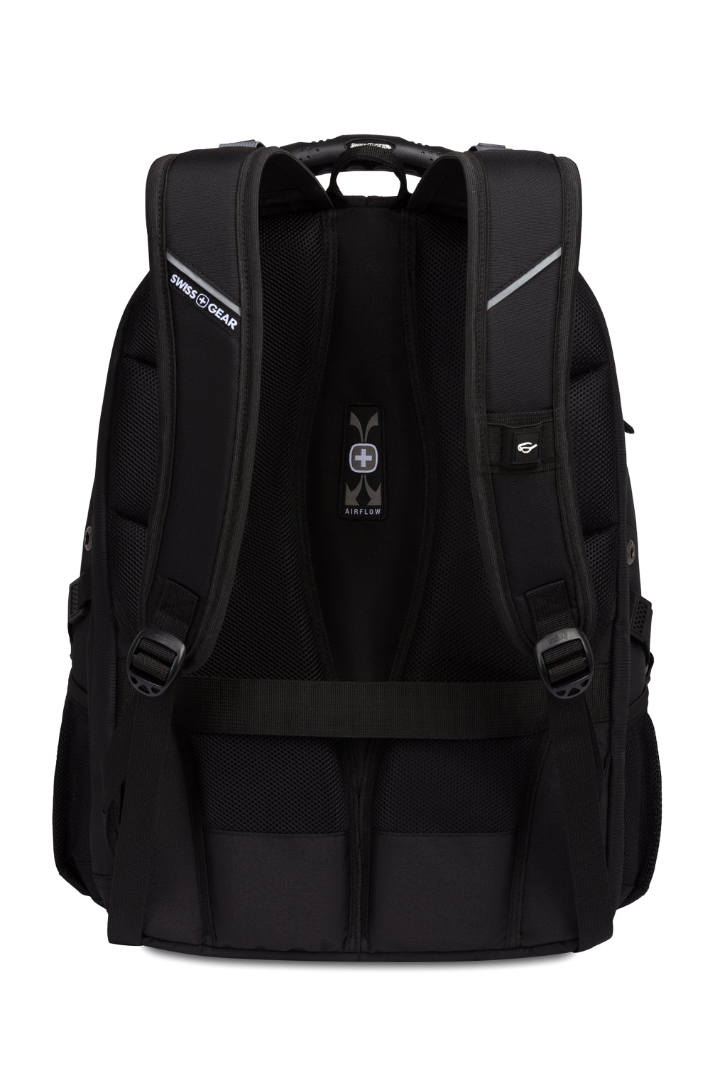 Swissgear 5977 ScanSmart Laptop Backpack - Black/Black- Rear high density foam, AirFlow system and add-a-bag strap