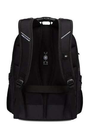 Swissgear 5977 ScanSmart Laptop Backpack - Black/Black- Rear high density foam, AirFlow system and add-a-bag strap