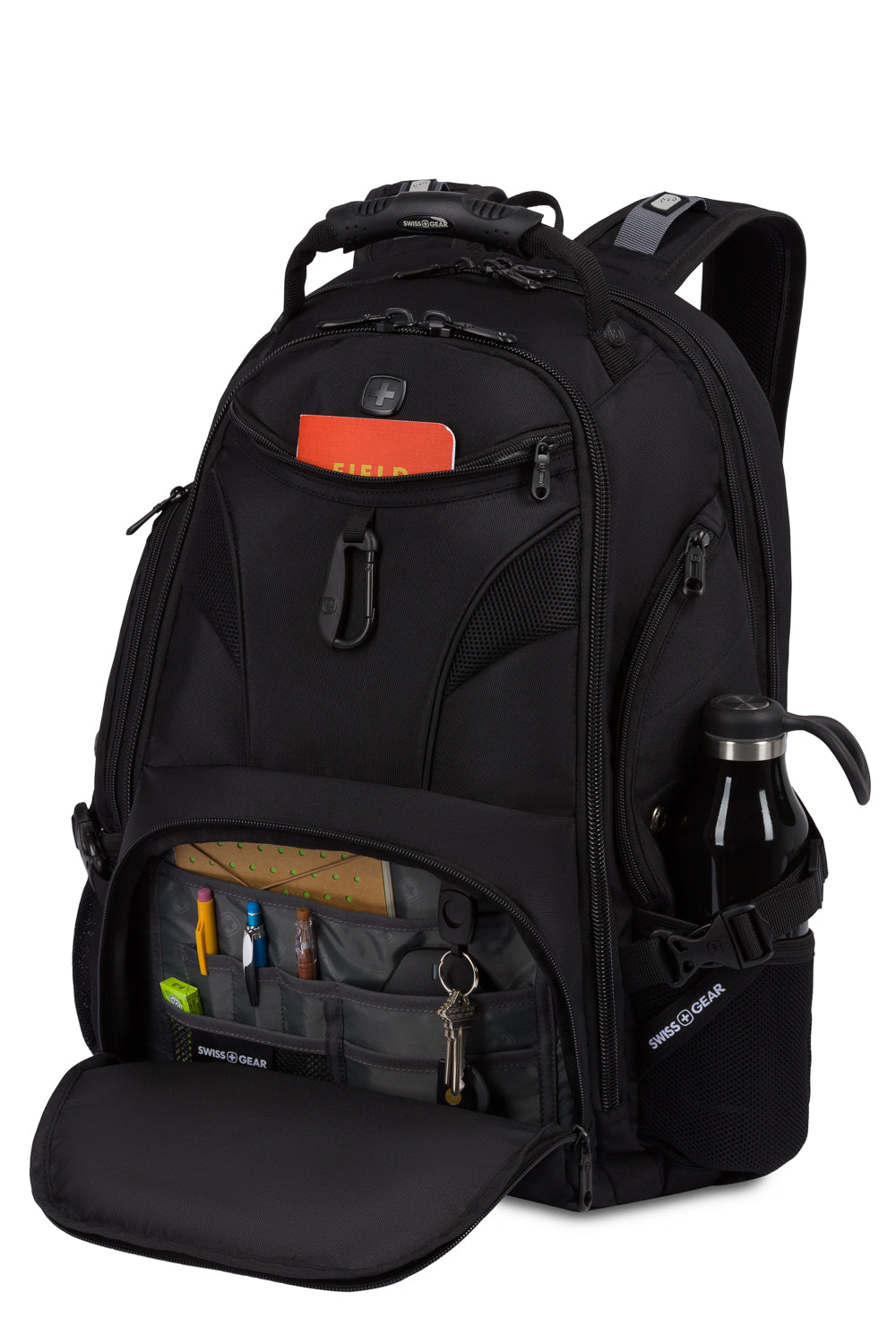 Swissgear 5977 ScanSmart Laptop Backpack - Black/Black - Essentials organizer compartment