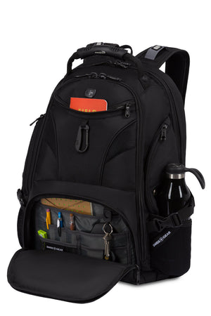 Swissgear 5977 ScanSmart Laptop Backpack - Black/Black - Essentials organizer compartment