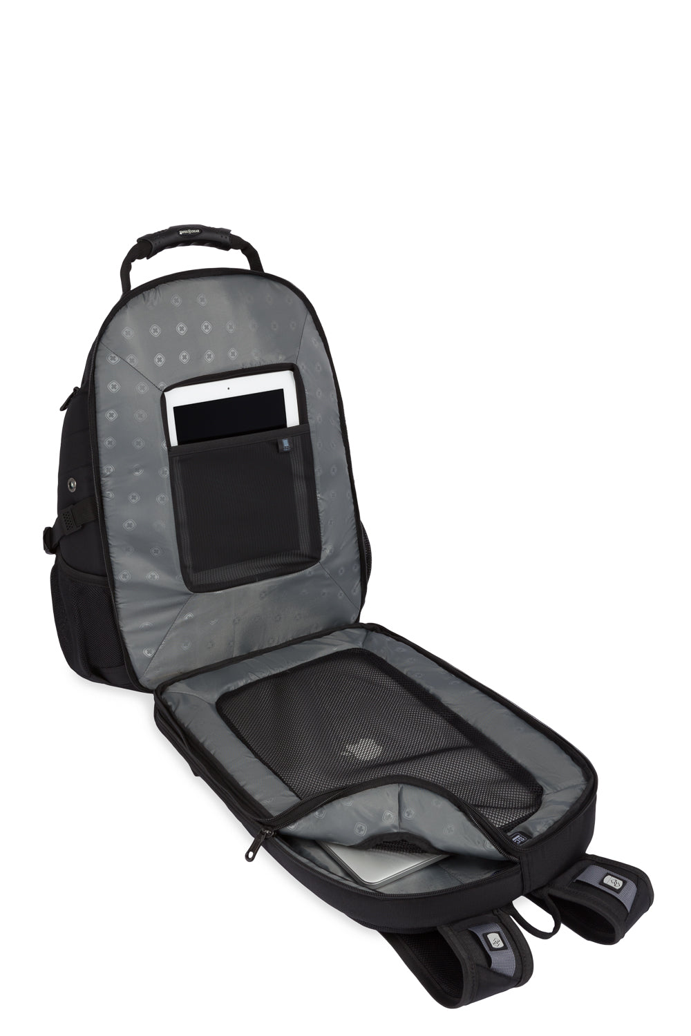 Swissgear 5977 ScanSmart Laptop Backpack - Black/Black -Lay-flat, ScanSmart compartment with 17” laptop zip pocket and Floating TabletSafe™ sleeve 