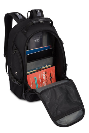 Swissgear 5977 ScanSmart Laptop Backpack - Black/Black - Large main compartment with accordion file holder and mesh zip pocket 