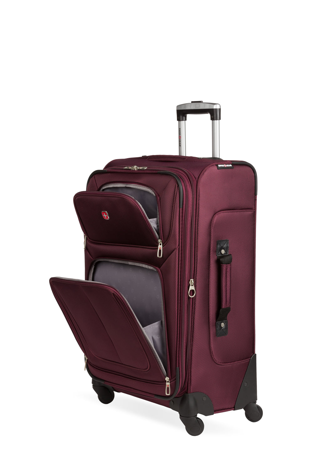 SWISSGEAR - Sion Medium Checked Spinner - Merlot - 12