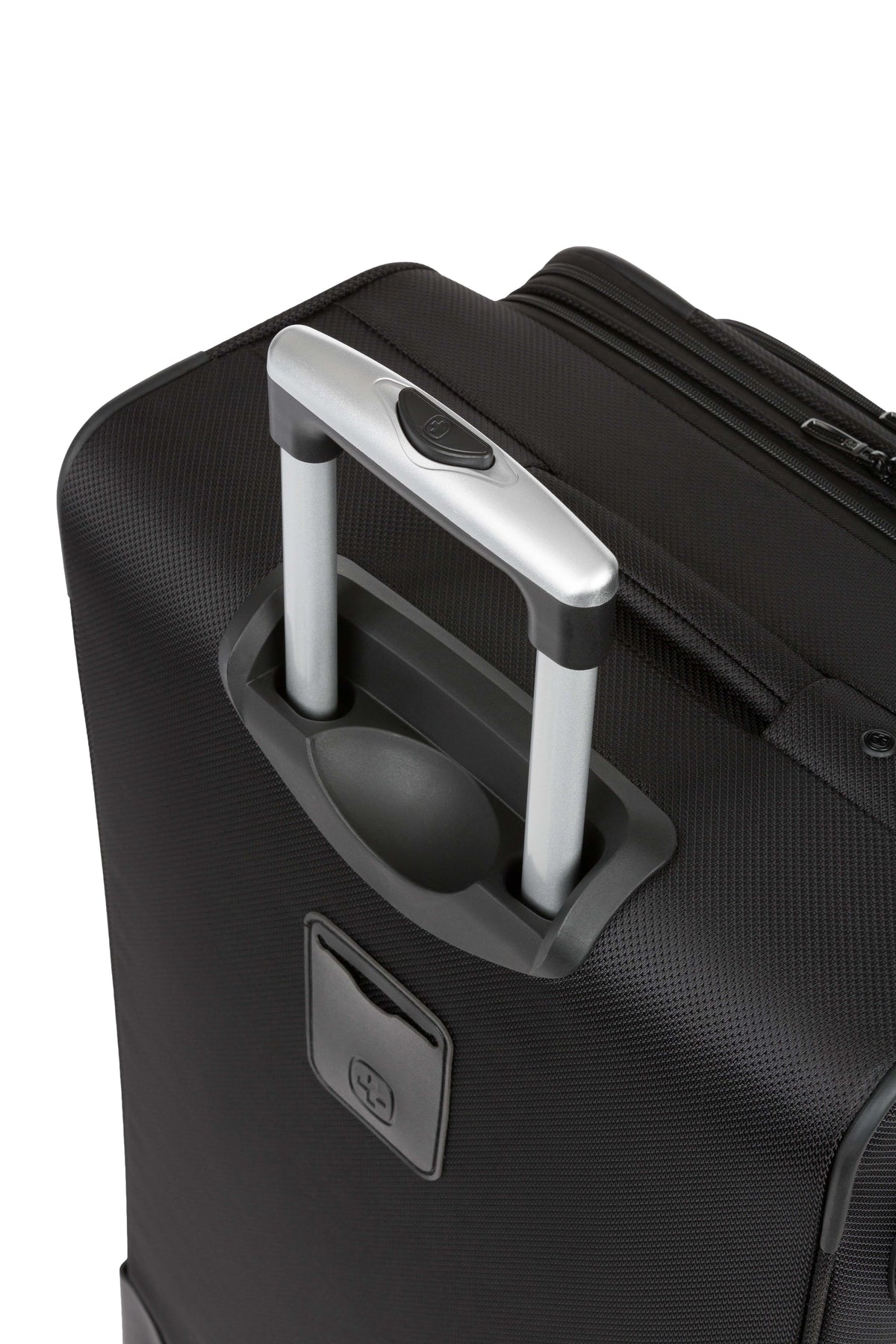 SWISSGEAR Sion 6283 Expandable 2 Piece Spinner Luggage Set - Black Push-button locking telescopic handle for easy pushing or pulling of luggage