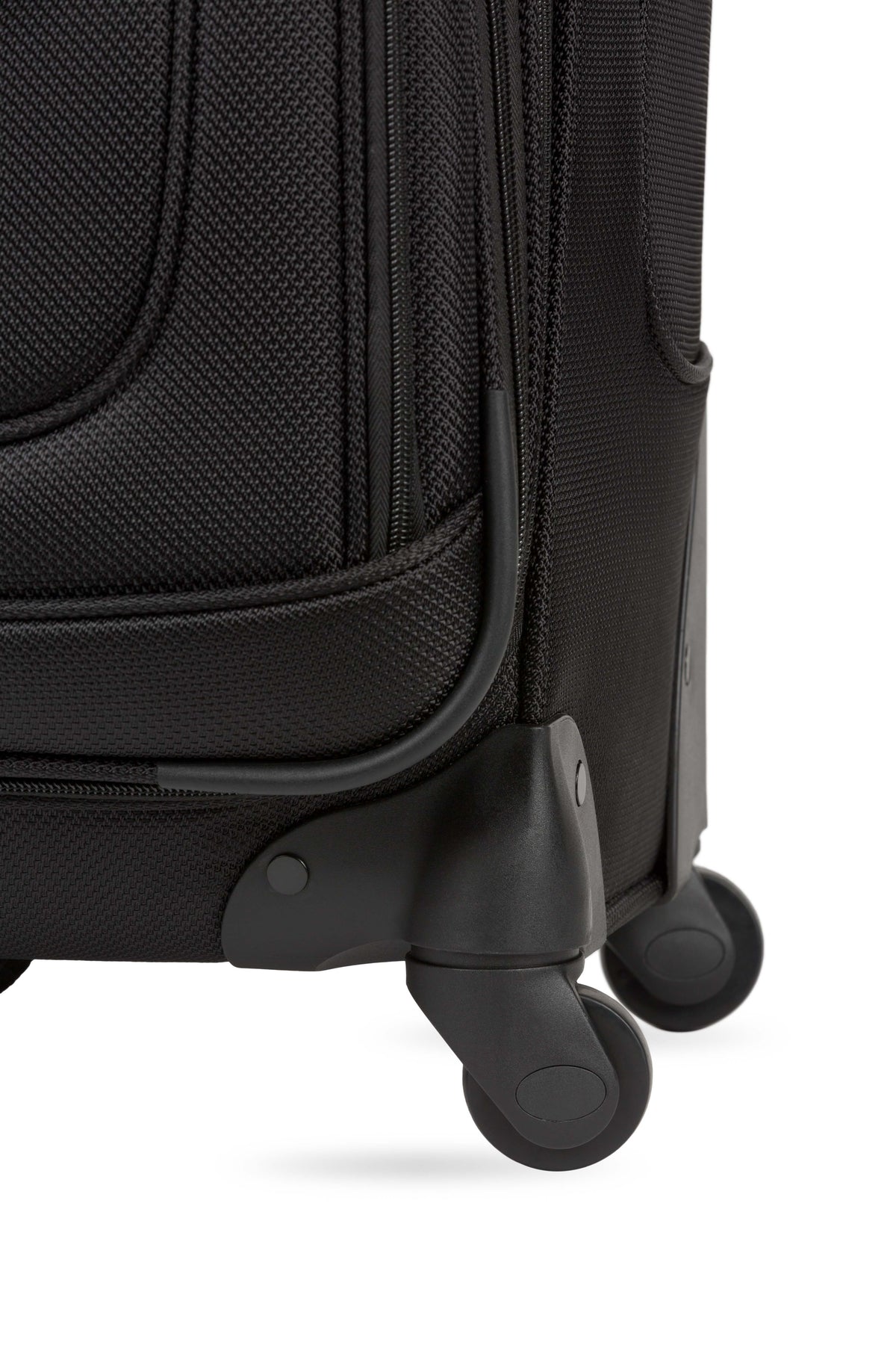 SWISSGEAR Sion 6283 Expandable 2 Piece Spinner Luggage Set - Black Four 360-degree, multi-directional spinner wheels for maximum maneuverability