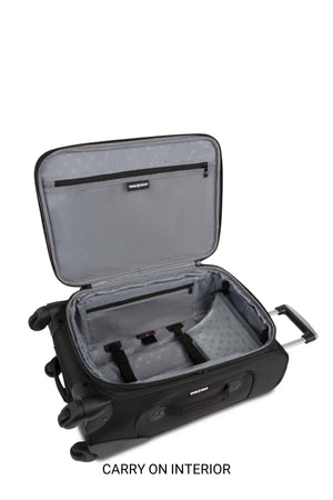 SWISSGEAR Sion 6283 Expandable 2 Piece Spinner Luggage Set - Black Zippered lid pocket and side mesh pocket