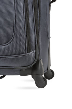 SWISSGEAR Sion 6283 Expandable 3pc Spinner Luggage Set - Dark Gray Four 360-degree, multi-directional spinner wheels for maximum maneuverability