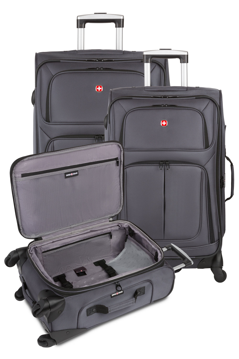 SWISSGEAR Sion 6283 Expandable 3pc Spinner Luggage Set - Dark Grey