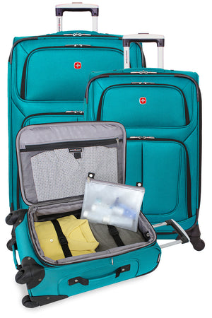 Swissgear 6283 Expandable Spinner Luggage 3pc Set contains 21