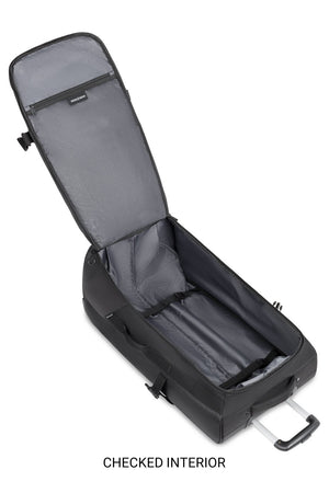 Swissgear 6532 2pc Rolling Duffel Bag Set - Black with Adjustable web clothing tie-downs straps