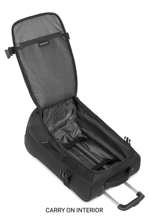 Swissgear 6532 2pc Rolling Duffel Bag Set - Black with Interior mesh zippered lid pocket