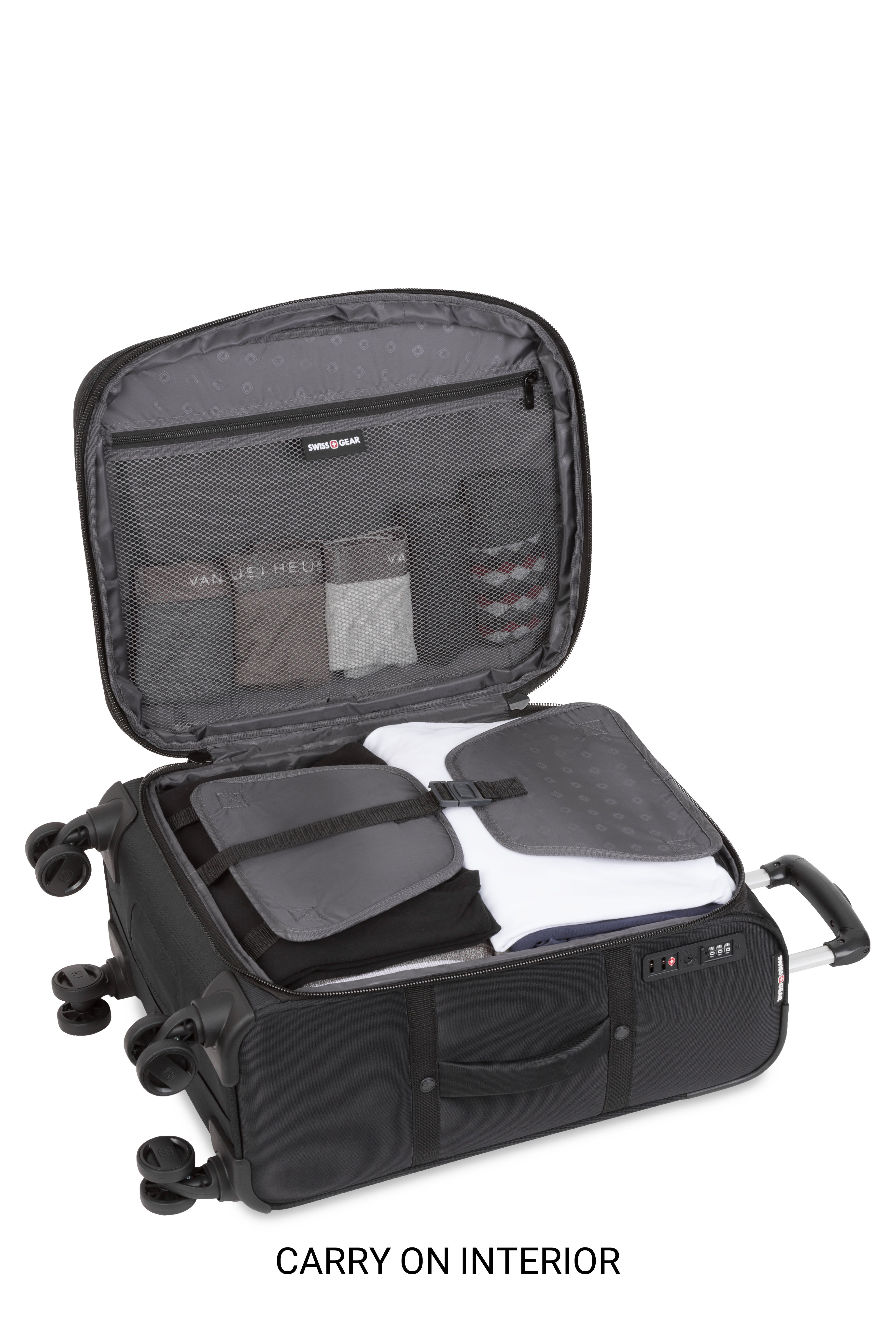 SWISSGEAR 7070 Expandable Spinner 3 Piece Luggage Set - Black
