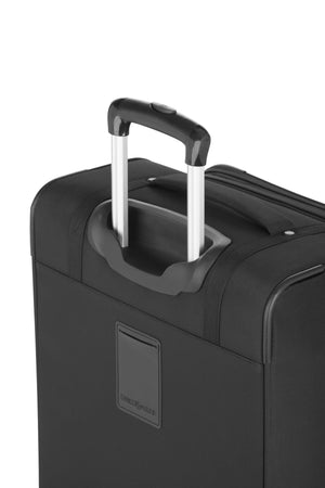 SWISSGEAR 7070 Medium Expandable Spinner Push-button locking telescopic handle for easy pushing or pulling of luggage