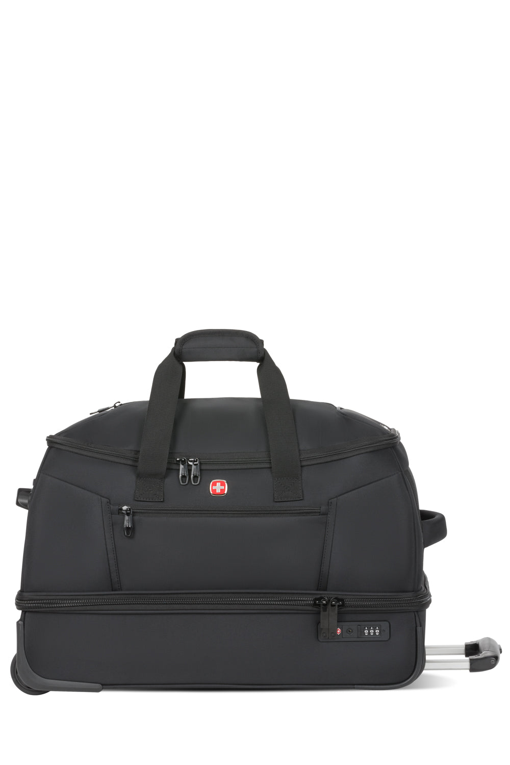 SWISSGEAR Zurich Wheeled 48L Duffel Bag - Black Multiple carrying options with dual padded handles on top