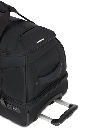 SWISSGEAR Zurich Wheeled 48L Duffel Bag - Black reinforced, padded side handle
