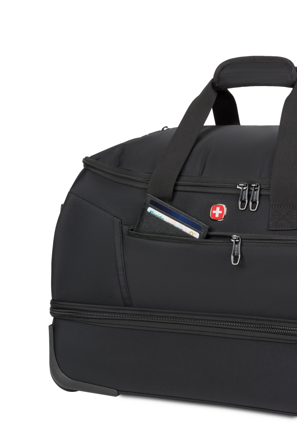 SWISSGEAR Zurich Wheeled 48L Duffel Bag - Black Handy zippered front pocket for smaller items