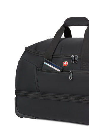 SWISSGEAR Zurich Wheeled 48L Duffel Bag - Black Handy zippered front pocket for smaller items