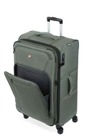 SWISSGEAR 7070 Large Expandable Spinner - Green with a deep gusseted pocket