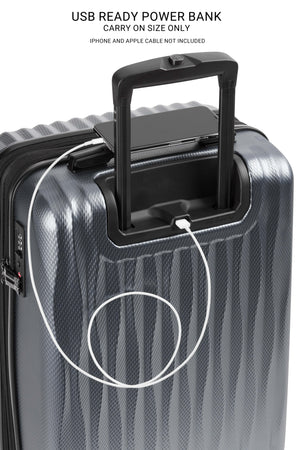 Coffret de 2 valises Spinner SWISSGEAR Energie, couleur gris fer.